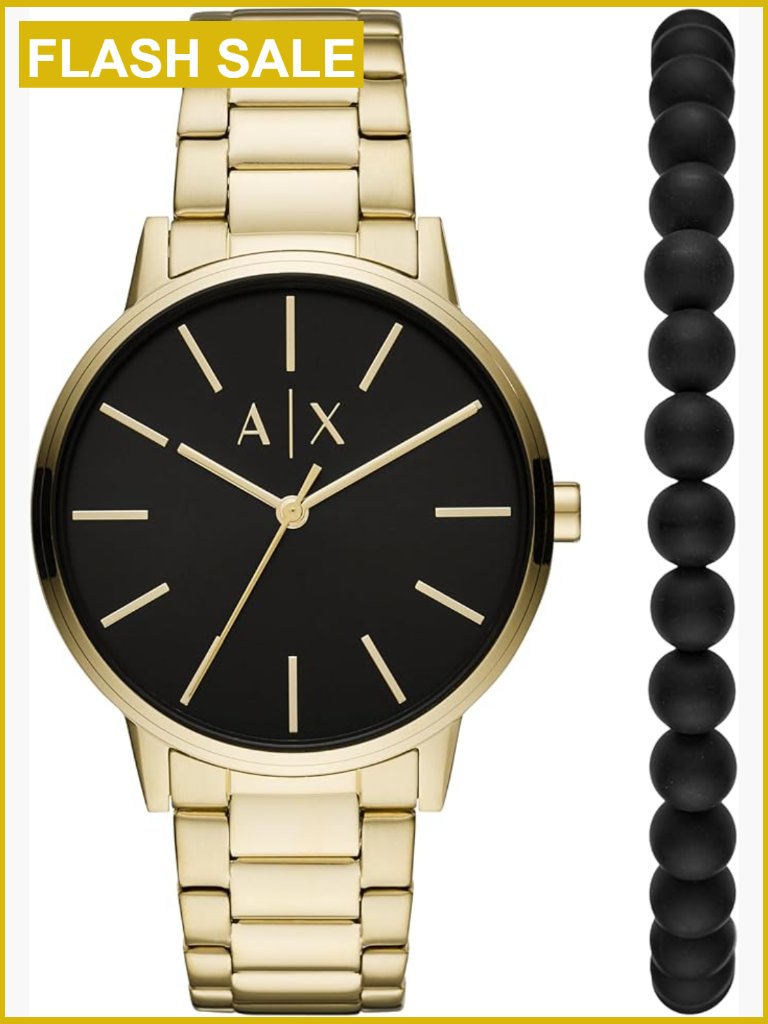 Men's Analog Quartz Watch, 42mm Stainless Steel, Water Resistant